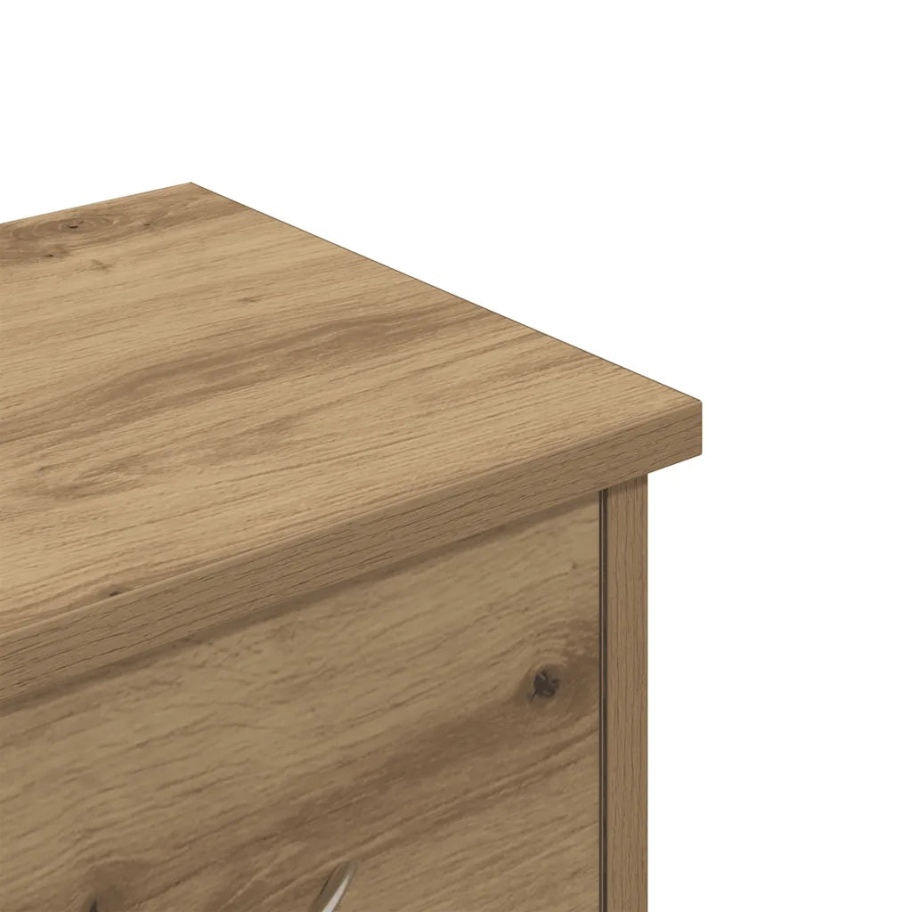 Mobiletto a muro moderno e pratico 60 x 26 x 18 cm con 2 eleganti cassetti finitura in legno di rovere lavorato a mano 02_0050689