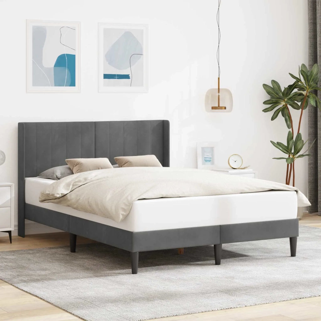 Letto matrimoniale | Letto per adulti | Struttura del letto Grigio Scuro 160 x 200 cm Velluto