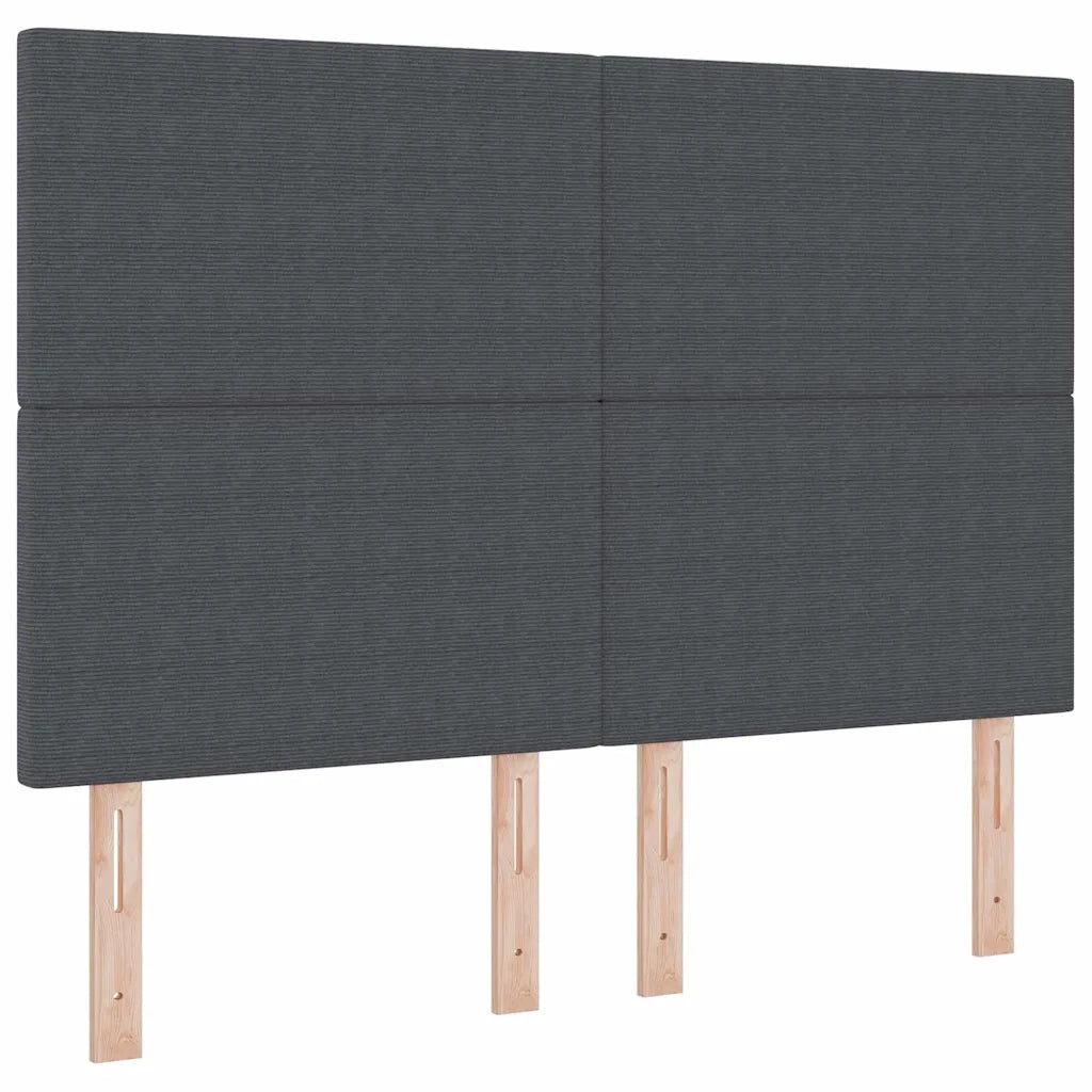 Testiera Grigio scuro 144 cm Tessuto in Cords 3337725
