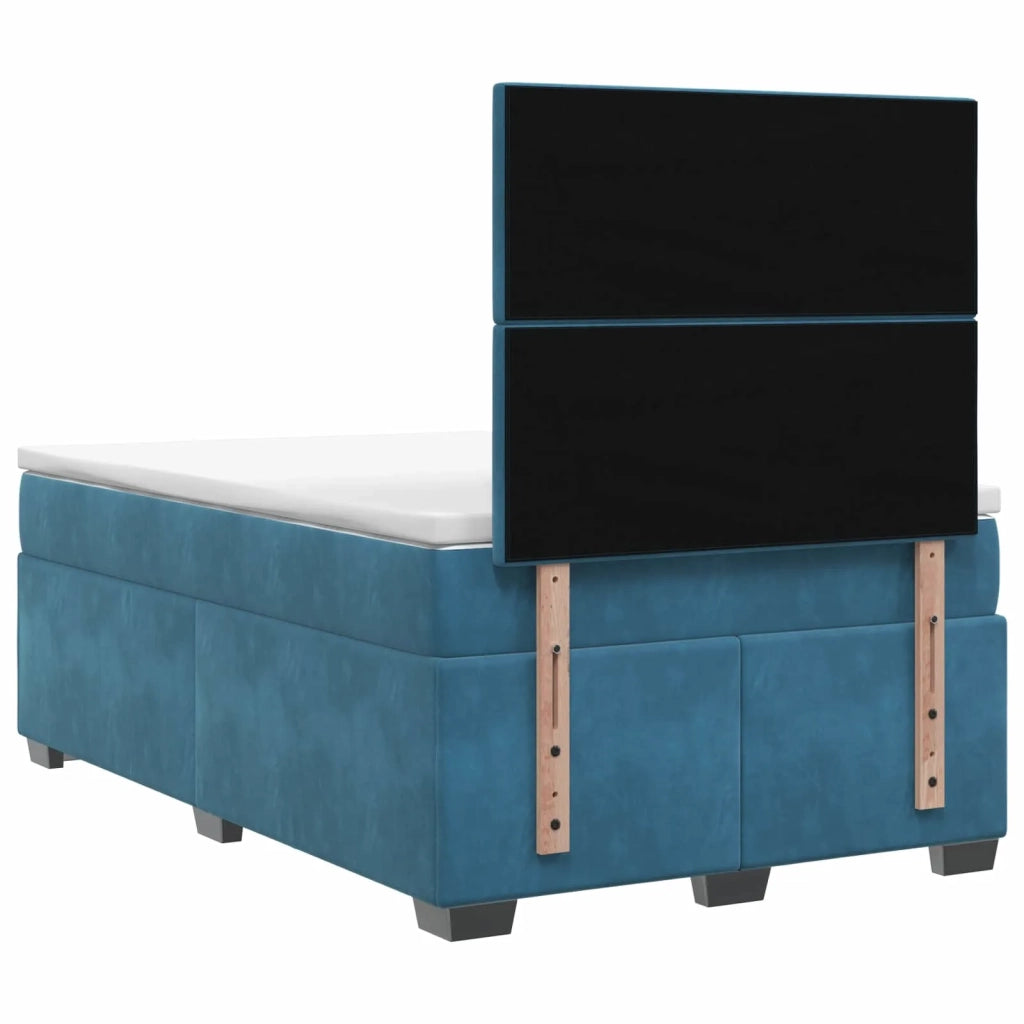 Letto box spring con materasso Blu 120 x 190 cm Velluto 3455064