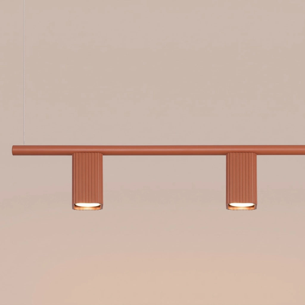 Lampadario RAYO 4 ocra rossa
