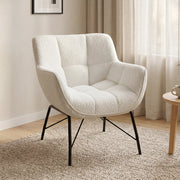 Poltrona Moderna ¨C Minimal ¨C Cremewei? Tessuto Sherpa