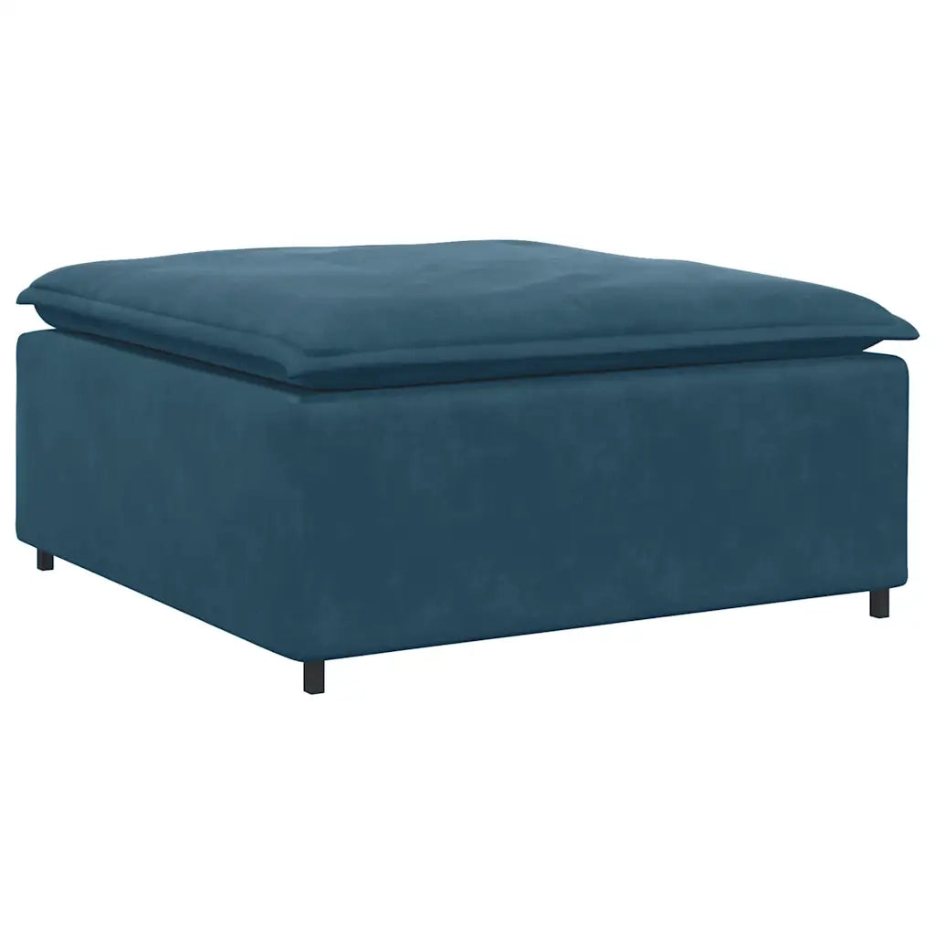 Modulo Poggiapiedi Divano Modulare Blu 100x100x48 cm 4104488