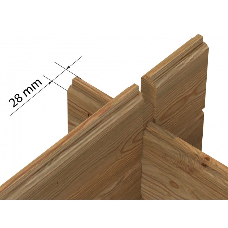 Casetta in legno Rita 300x300 cm impregnato autoclave pareti 28 mm  Esterni da Vivere