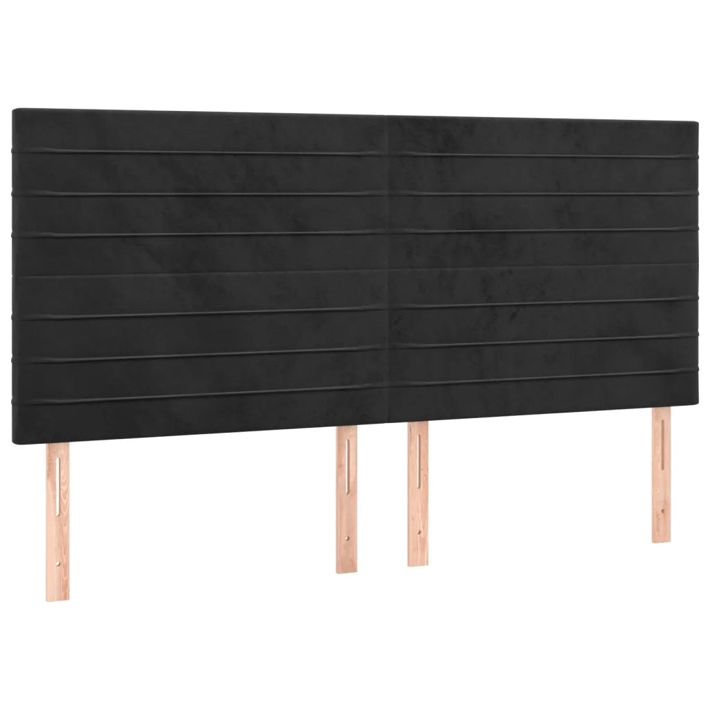 Giroletto a Molle con Materasso Nero 160x200 cm in Velluto