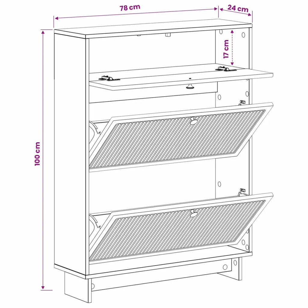 Mobile per scarpe EDE 78 x 24 x 103 cm Legno ingegnerizzato 895997
