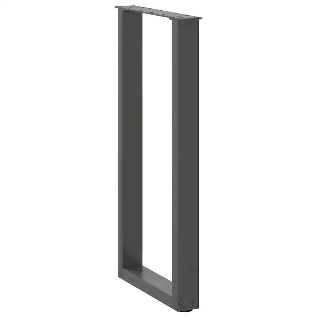Pieds de table console en U 2 pièces anthracite 38x(72-73) cm