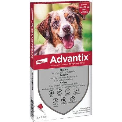 ANTIPARASSITARIO ADVANTIX CANI ELANCO - KG 10/25 CF=PZ 4- 1 confezioni