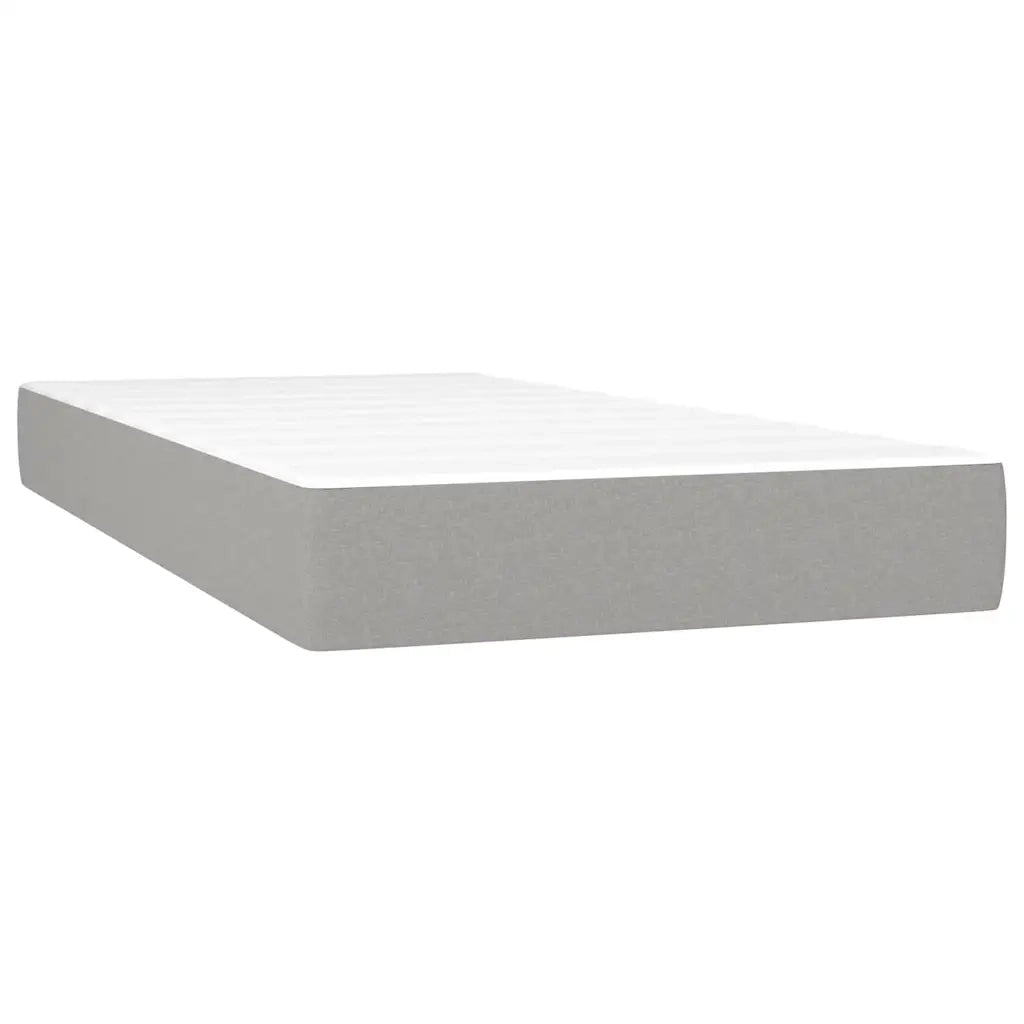 Giroletto a Molle con Materasso Grigio Chiaro 200x200cm Tessuto 3126509