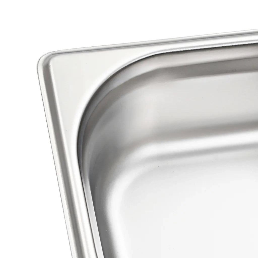 Set di 12 contenitori gastronorm impilabili 176 x 162 x 65 mm pratici da cucina in acciaio inossidabile argentato 02_0046003