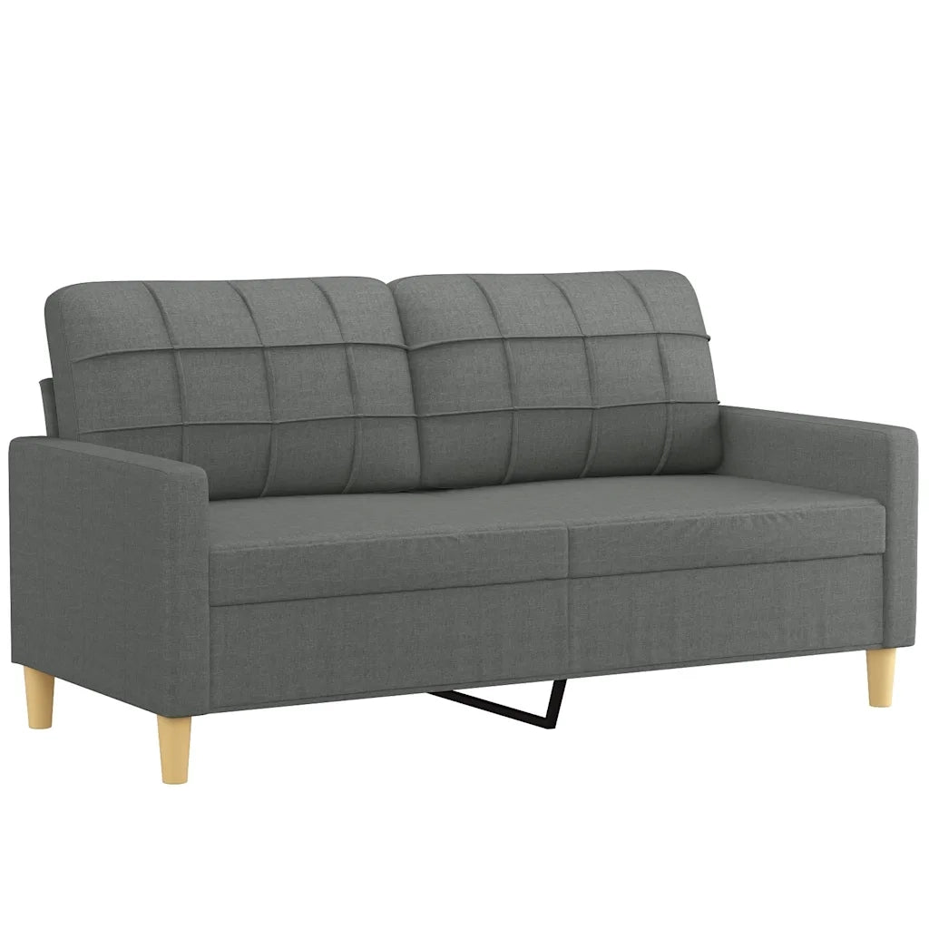 Divano | Divano da soggiorno | Sofa a 2 Posti Grigio Scuro 140 cm in Tessuto