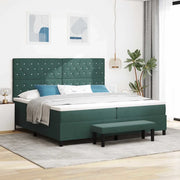 Letto a molle con materasso Verde scuro 200 x 200 cm Velluto 3344471