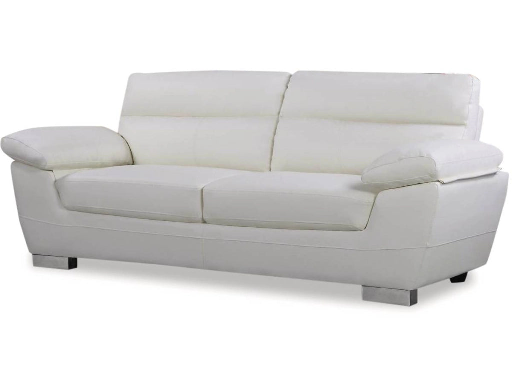 Divano in pelle / PVC rigenerato "DALLAS" - 3 posti - Bianco