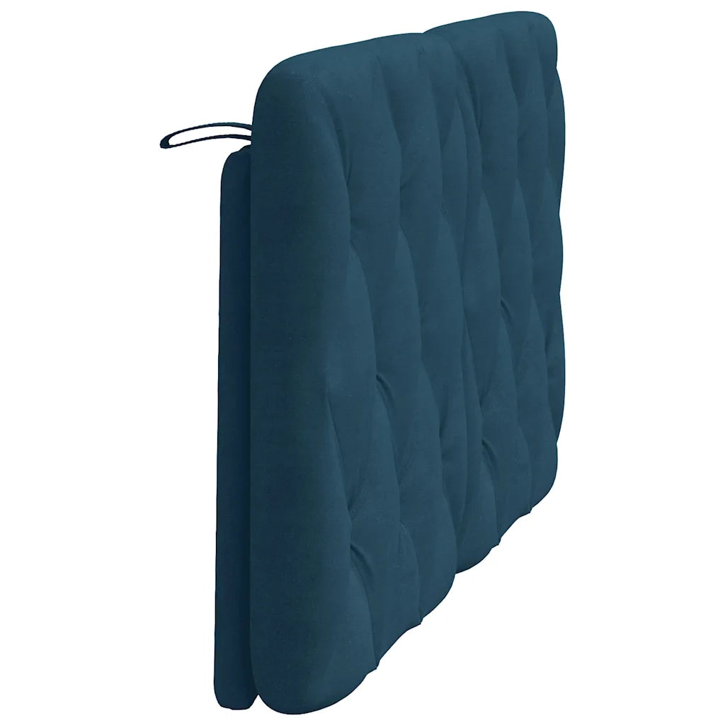 Coussin de tête de lit bleu 120 cm velours