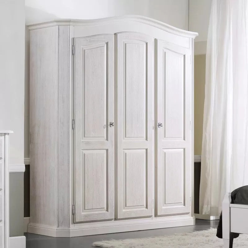 Armadio 3 porte shabby in legno spazzolato 181x63x217 (2205) - Mobili 2G