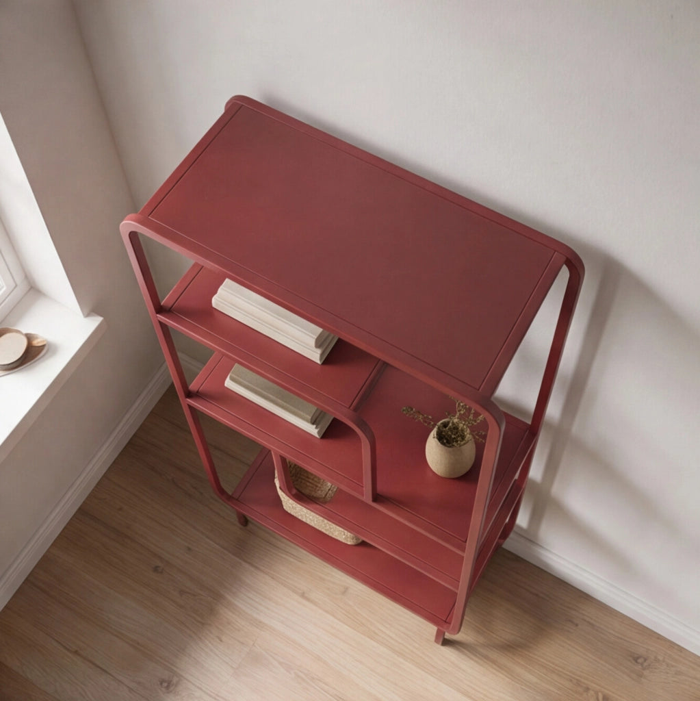 Console design in metallo rosso carminio CAPUCINE