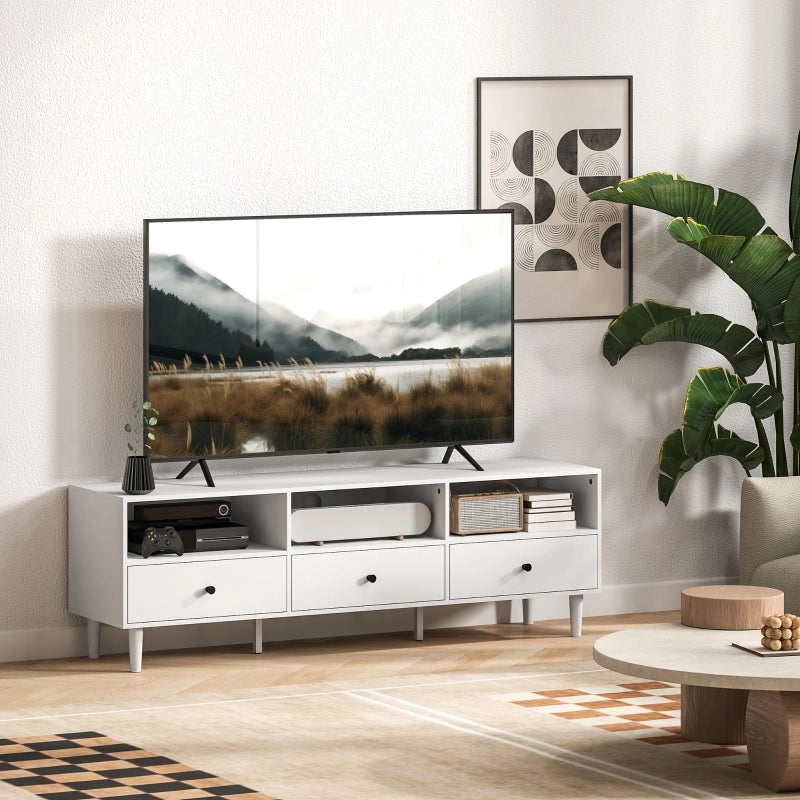 Mobile porta TV bianco 140 cm con 3 cassetti