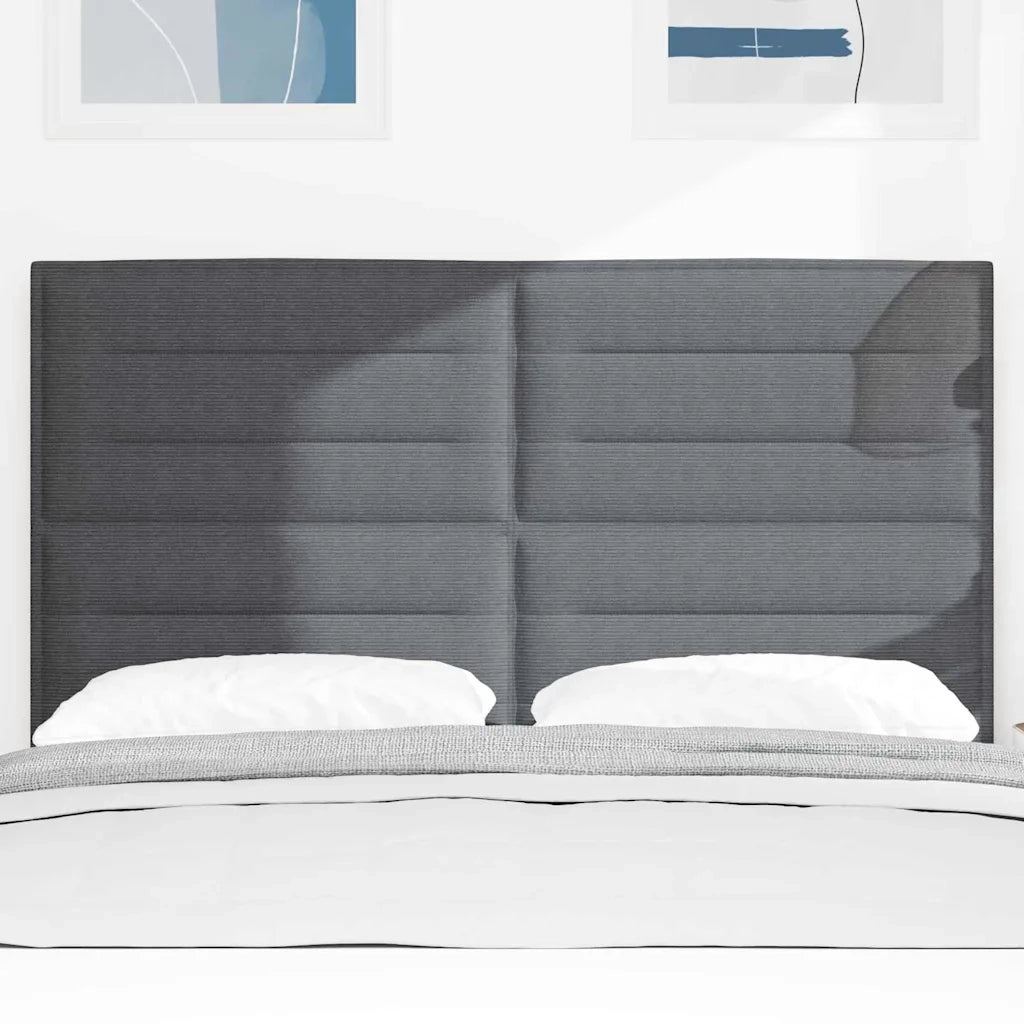 Testiera Grigio scuro 144 cm Tessuto in Cords 3337725