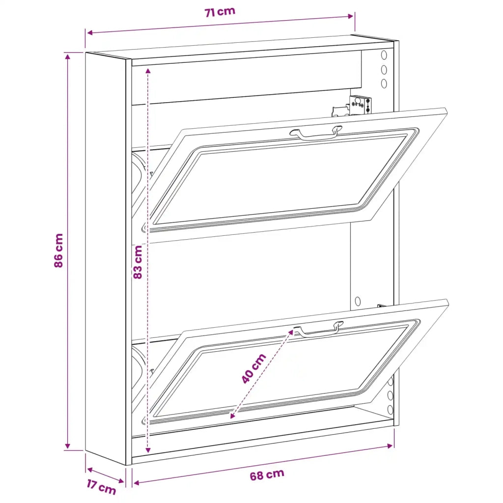 Mobiletto per Scarpe da Muro UTRECHT 71 x 17 x 86 cm 897744