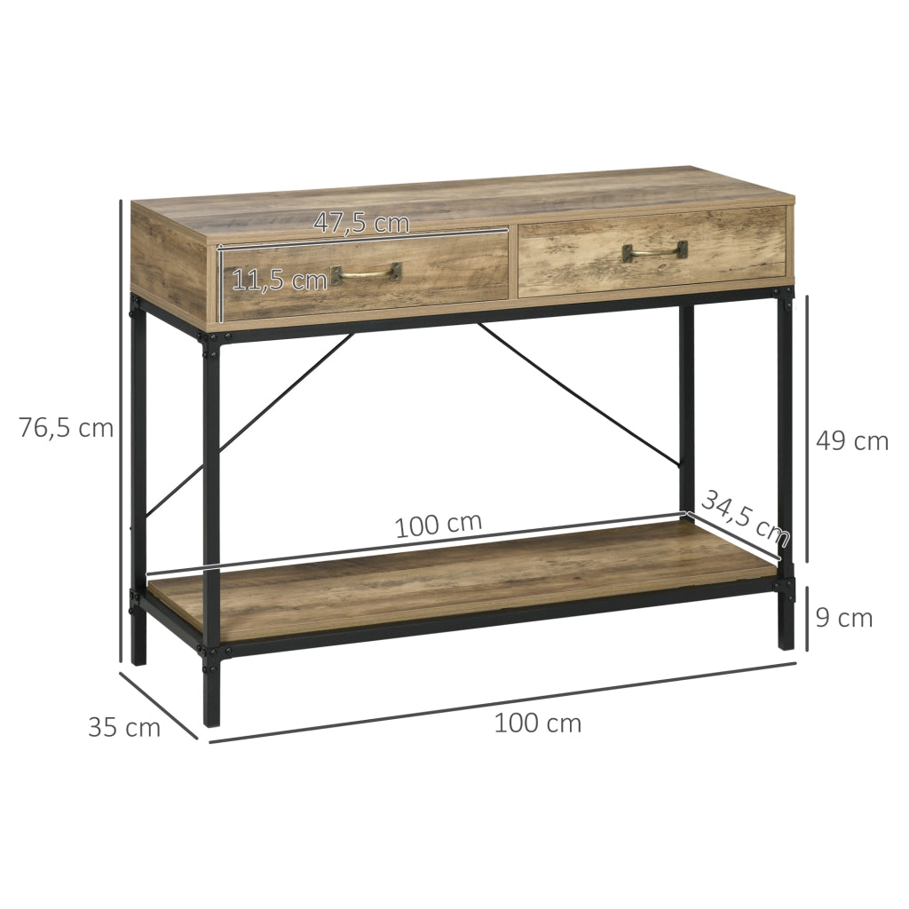 Consolle con cassetti ¨C zephmum ¨C 100x35x76 cm effetto legno
