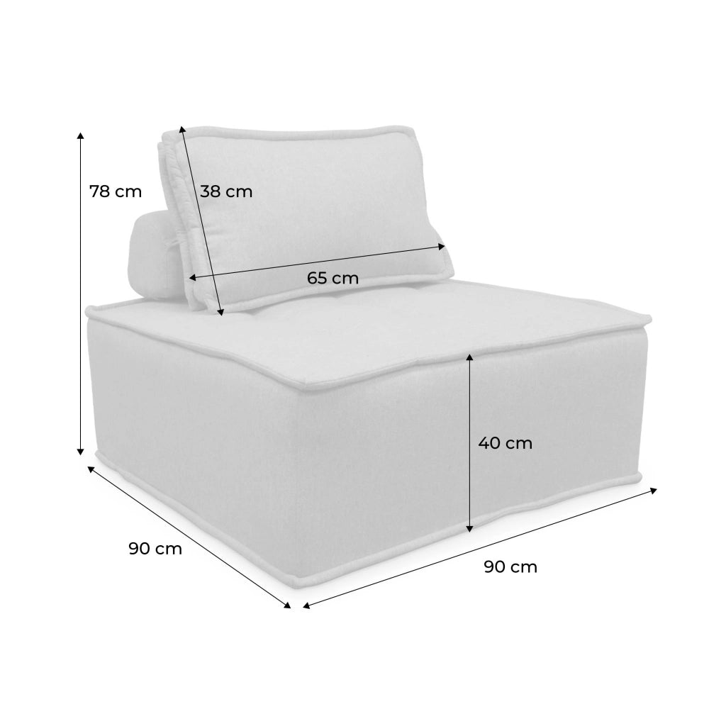 Modulo per divano modulare, 1 posto, crema