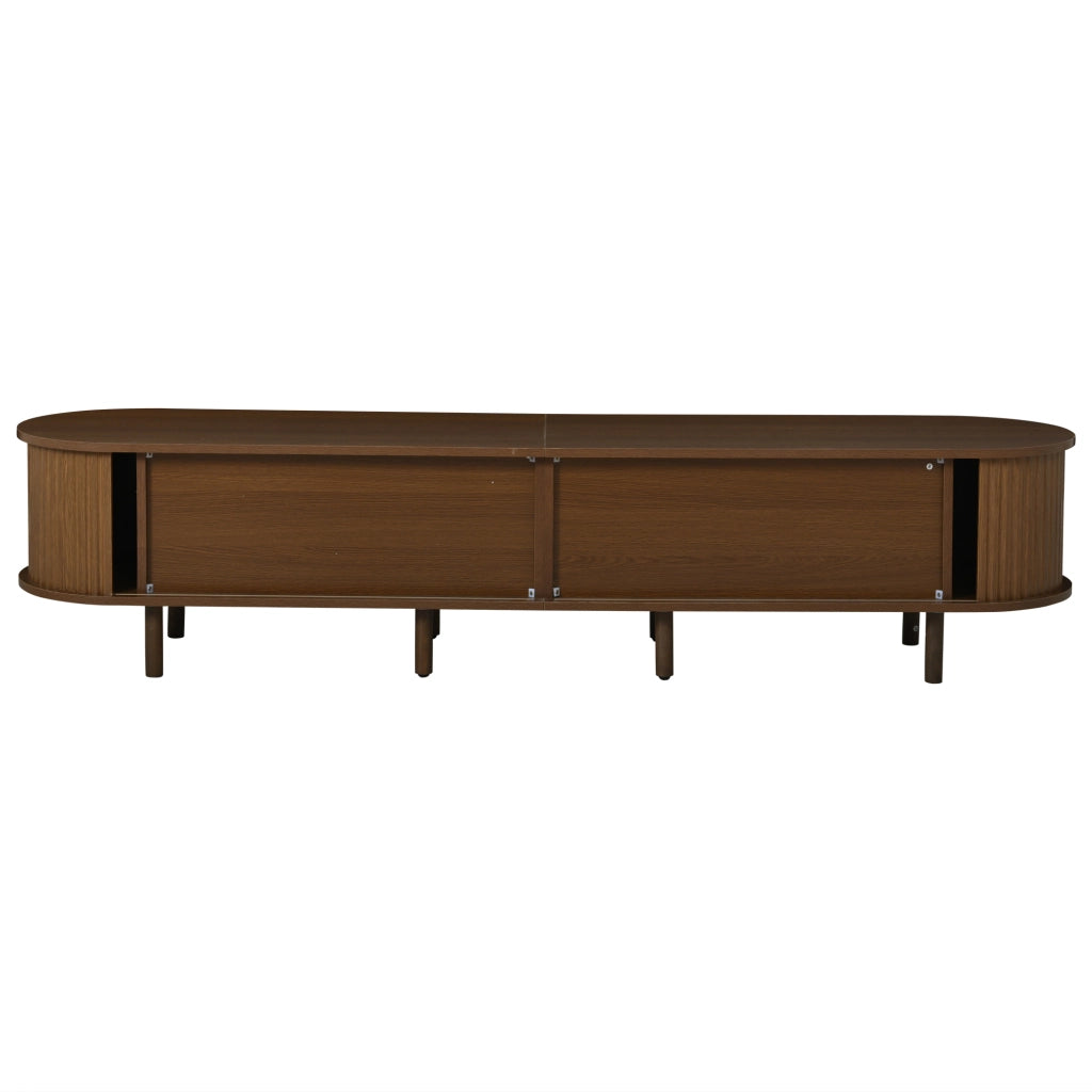 Mobile TV noce 180 cm con ante in rattan