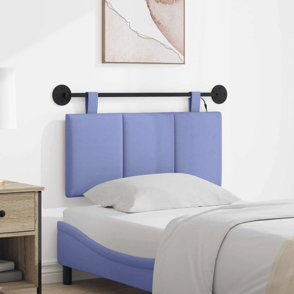 Testiera | Testata sospesa Con luce LED Blu jeans Tessuto