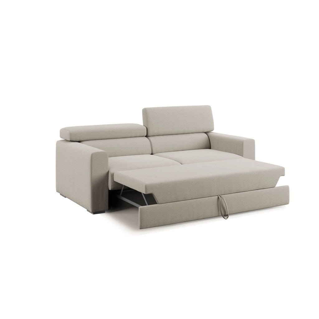 Dylan Divano con pouf estraibile 158 cm panna