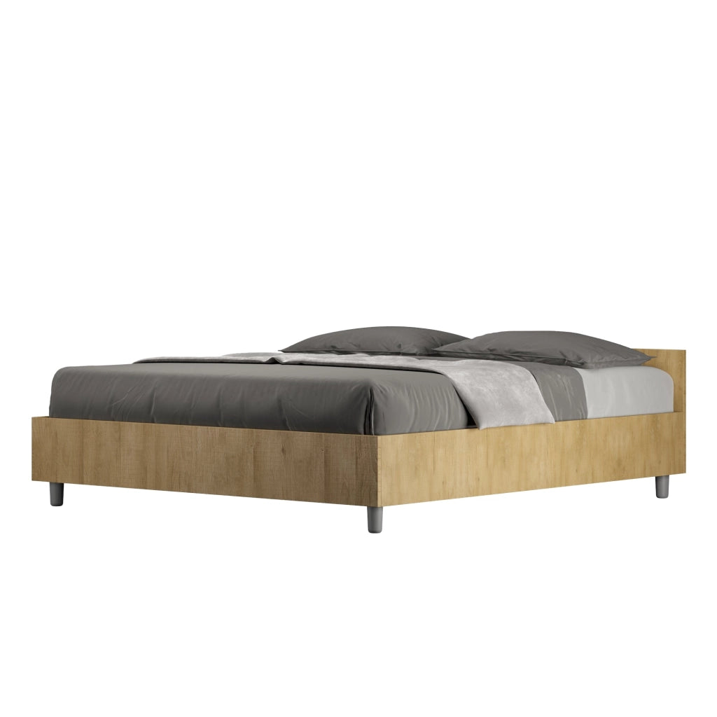 Letto Matrimoniale 160x200 cm con Rete Nuamo Quercia Natura