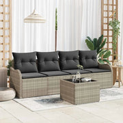 Set Divano da Giardino 5 pcs Grigio chiaro e grigio scuro