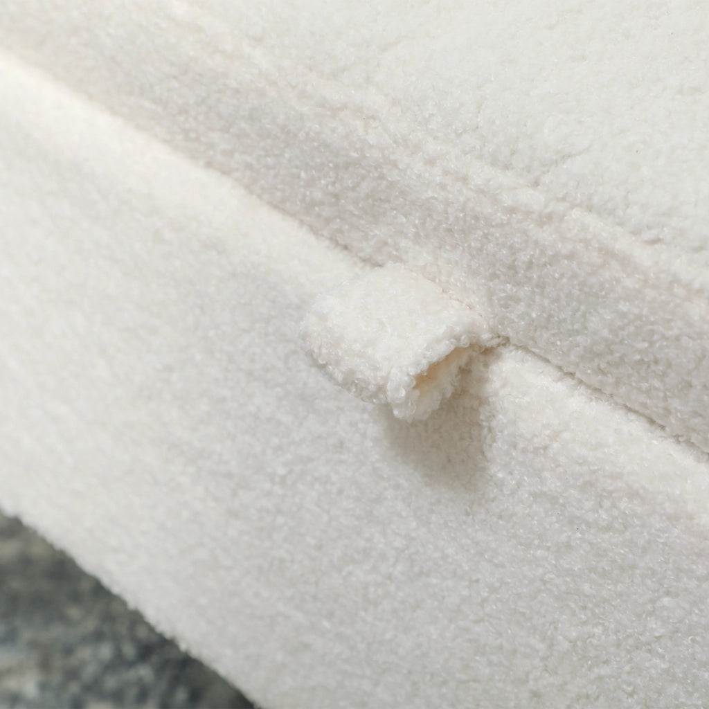 Panca contenitore Panca imbottita con coperchio Panca da ingresso in Poliestere Bianco 114 × 47 × 46,5 cm