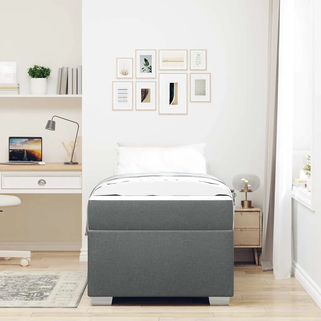 Letto singolo | Letto per adulti | Struttura del letto Grigio scuro 80 x 200 cm Tessuto