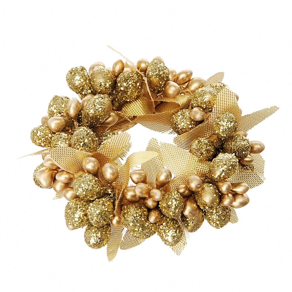 Giro candela con bacche colore oro