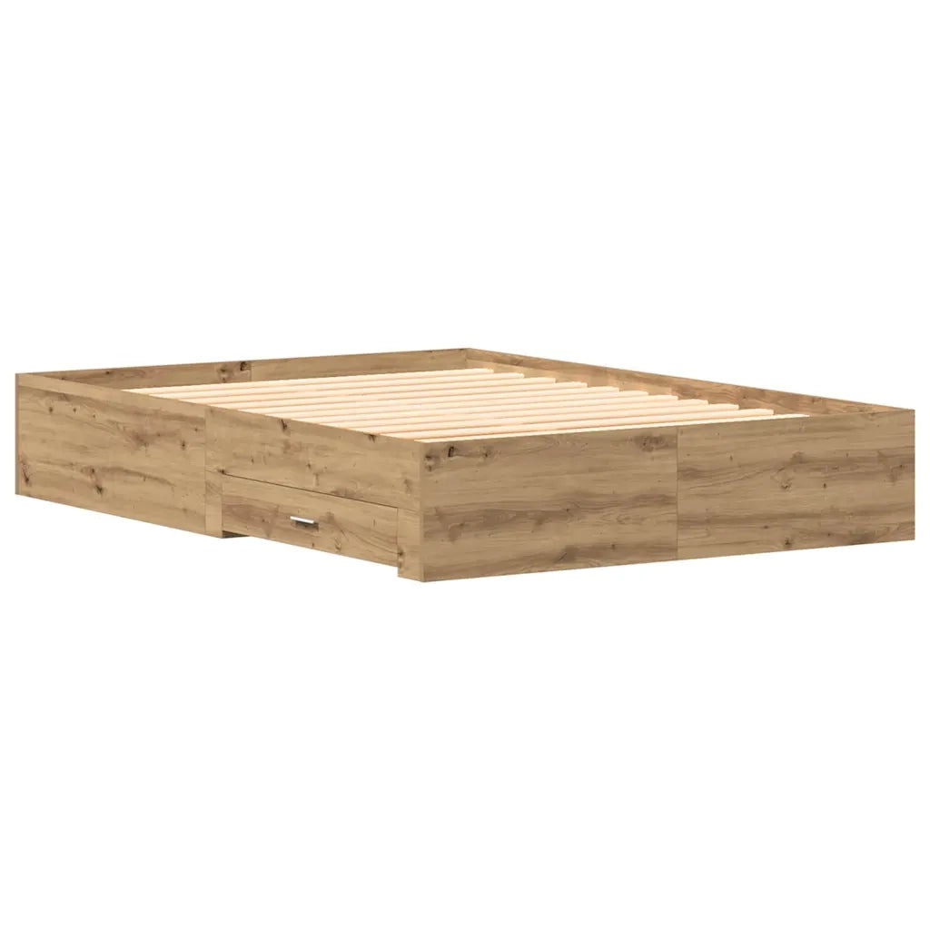 Letto matrimoniale | Letto per adulti | Struttura del letto Rovere artigianale 135 x 190 cm