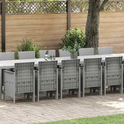Set da pranzo da giardino con cuscini 17 pcs Grigio chiaro PP
