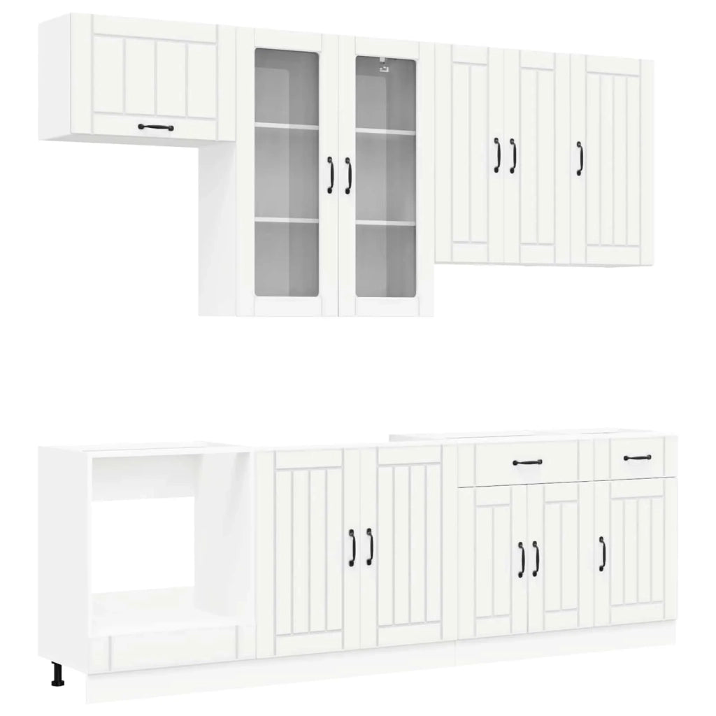 Unità Cucina LUCCA 8 pz Bianco Legno ingegnerizzato 3438143