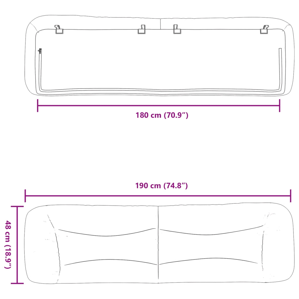 Cuscino Testiera Hvar Cappuccino 180 cm in Similpelle CFW4152619