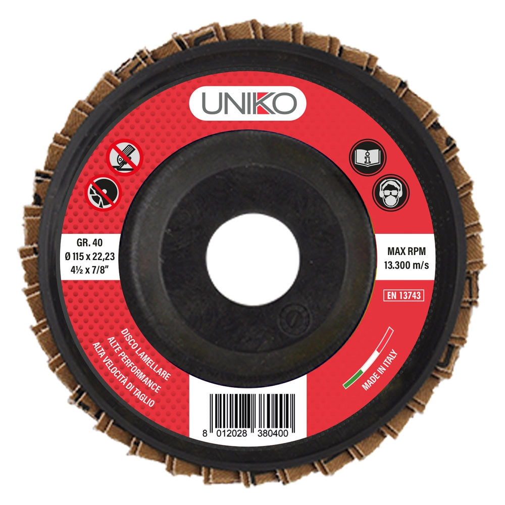 10pz disco lamellare per ferro ã¸ 115 gr. 80 codice 5012414 cod:ferx.5012414nlm