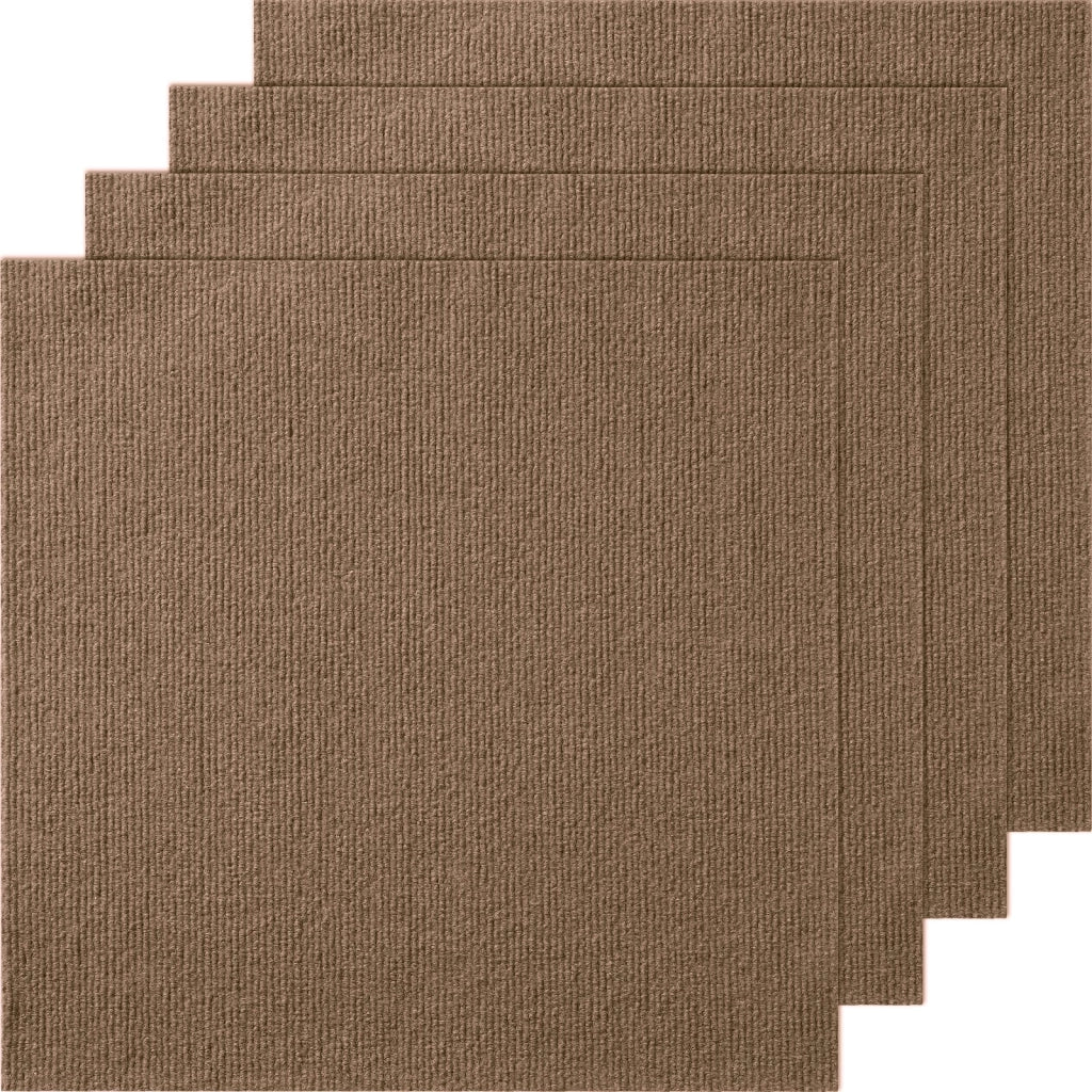 Piastrelle per Pavimento Autoadesive 457x457 mm 10 Pezzi Marrone Scuro, Tappetini Imbottiti Facili da Montare per Casa e Fai da Te