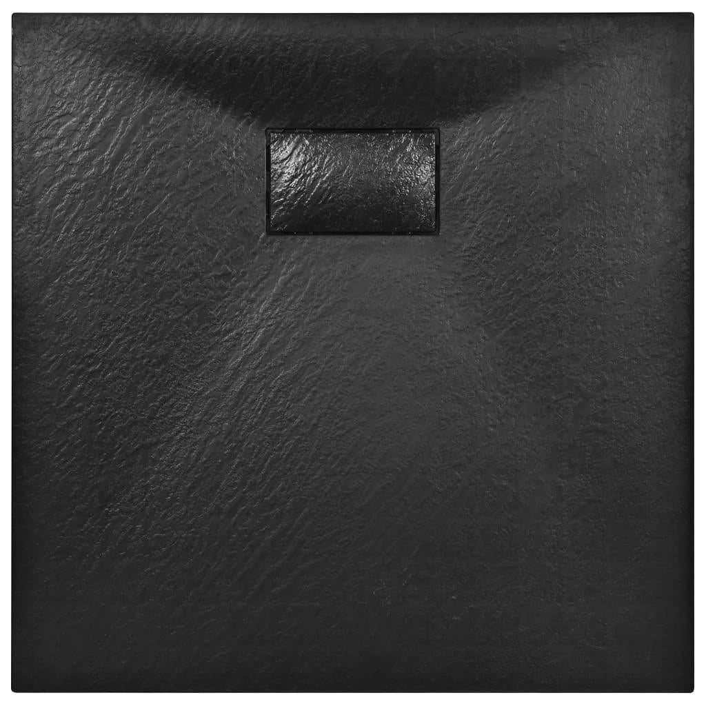 Piatto doccia rettangolare per bagno casa interno foro di scarico standard 9 cm SMC 90 x 90 cm nero 02_0003457