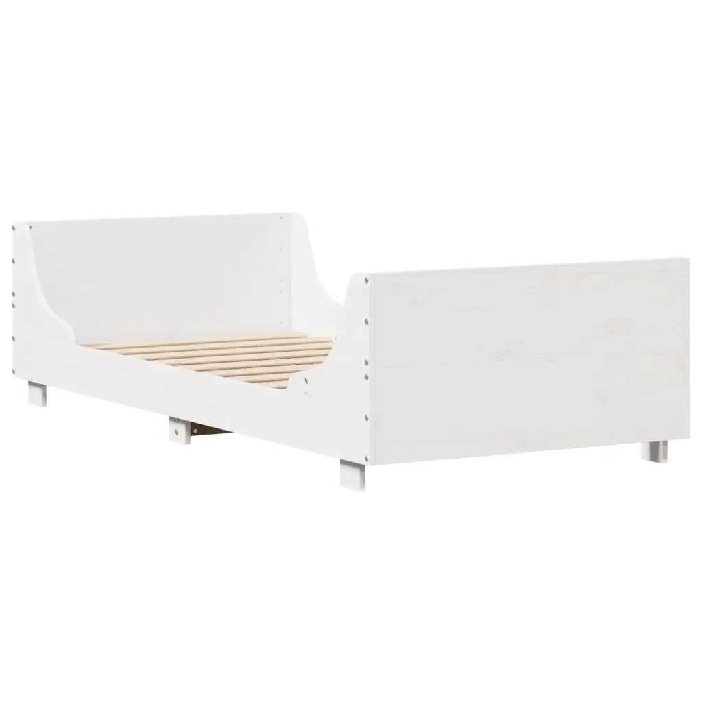 Letto senza Materasso-Struttura Letto Bianco 90x200 cm Legno Massello di Pino 738863