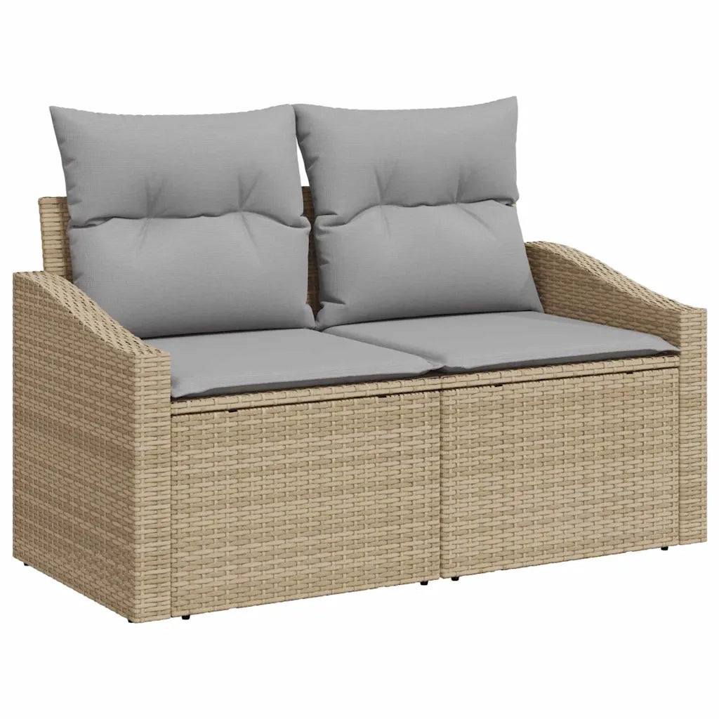 Set Divano da Giardino con cuscino 10 pcs Beige e Grigio Chiaro