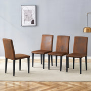 SEDIA DA PRANZO Set da 4 pezzi 90 cm Tessuto Marrone e Metallo Nero