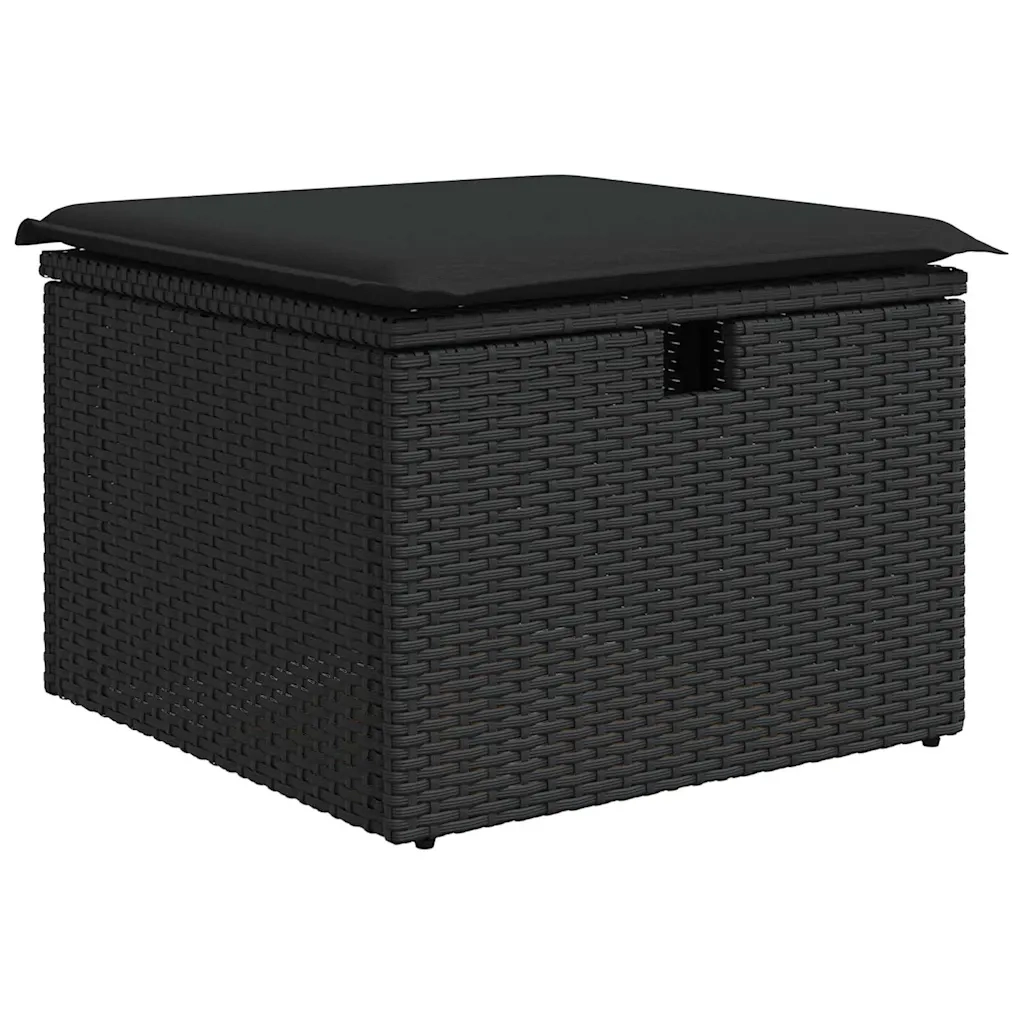 Set Divano da Giardino con archiviazione 8 pcs Nero Poly Rattan 3361282