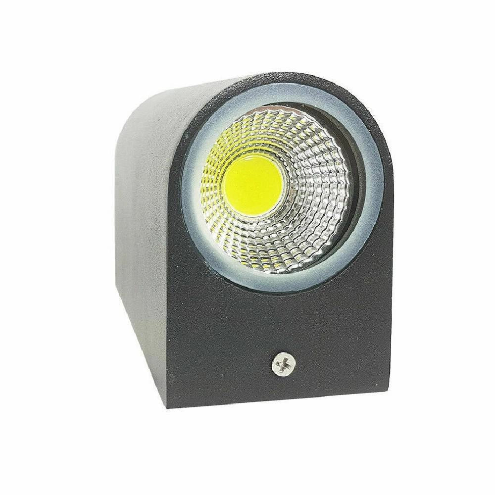 Trade Shop - Applique Doppia Luce Led 10w Nero Bianco Lampada Parete Up Down Faretto Esterno -