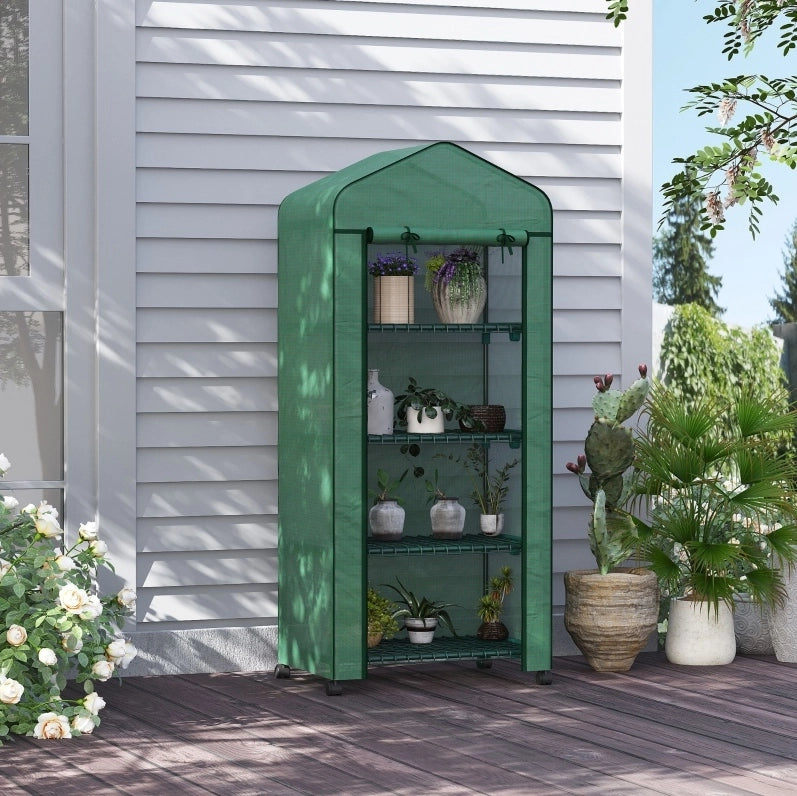 SERRA Mini 69x50x165 cm Verde in Acciaio con 4 ripiani