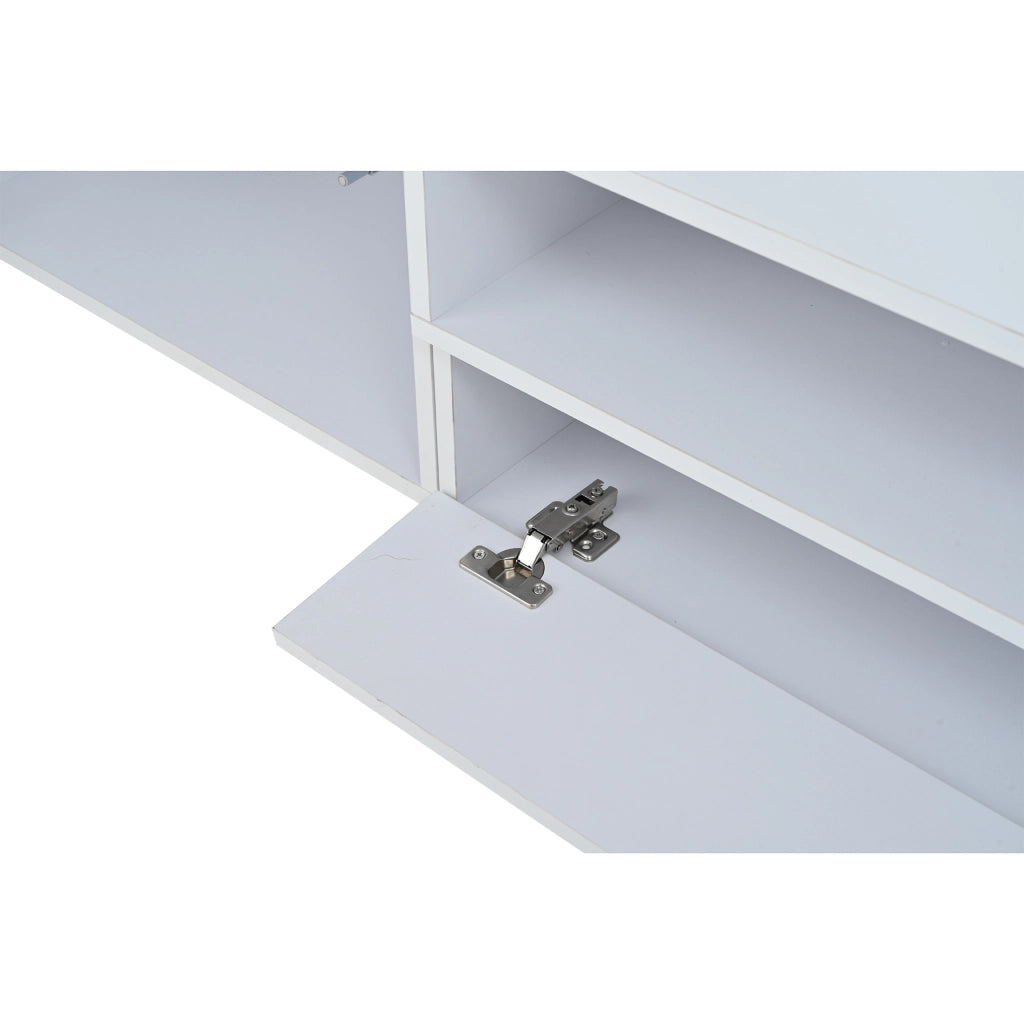 Parete attrezzata bianca in tre pezzi con illuminazione LED