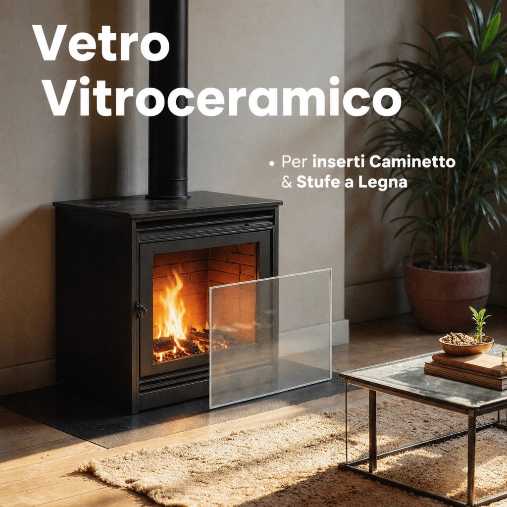 678 x 484 x 4 mm - Vetro per stufa a legna - vetro camino di ricambio - vetro per caminetto resistente al fuoco - France Vitre