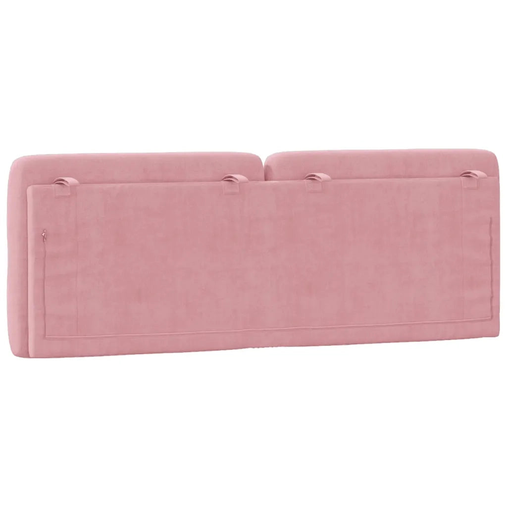 Coussin de tête de lit rose 120 cm velours