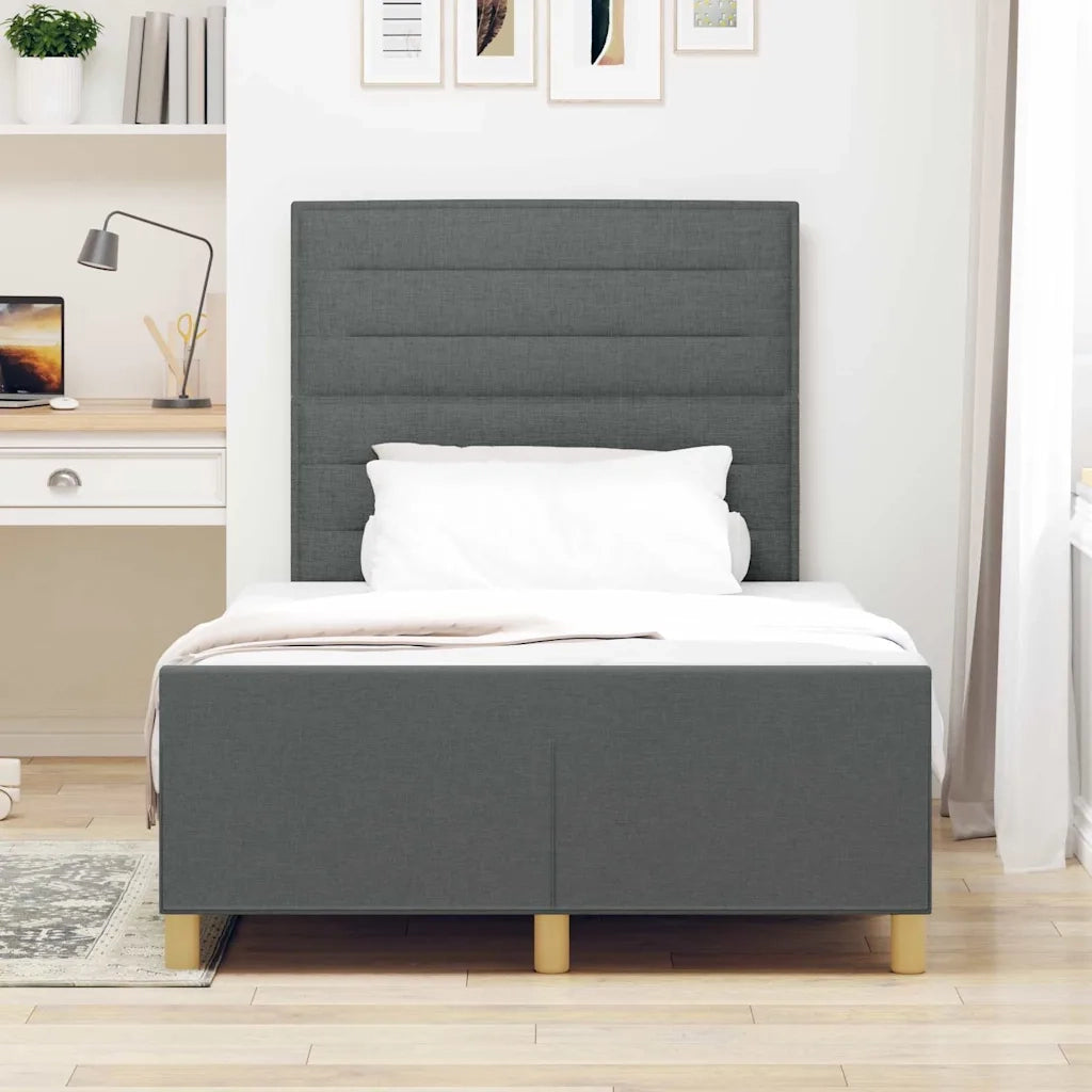 Letto matrimoniale | Letto per adulti | Struttura del letto Grigio scuro 120 x 200 cm Tessuto